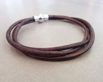 Men Leather Bracelet, Mens Bracelet, Leather Bracelet, Mens Jewelry, Brown Leather Bracelet, Gift For Him, Boyfriend Gift, Bracelets For Men