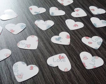 Table confetti 100 x hearts "love"