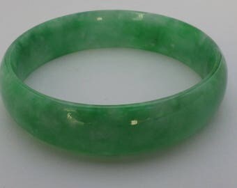 SUPERB! 100% AUTHENTIC Antique Chinese Jade Bangle Excellent Colour 3" Cool Touch