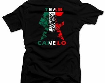 Saul el Canelo Team Canelo Mens shirt Boxing Tee Mexican Flag Black