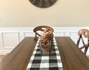 Buffalo plaid table runner, fall table runner