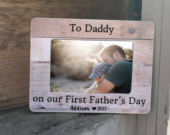 Father's Day Gift Frame First Father's Day Gift Frame New Daddy New Dad Personalized Picture Frame