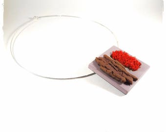 Natural Moss nature necklace - designer jewelry