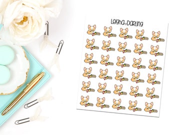 Grocery Bag Corgi Planner Stickers