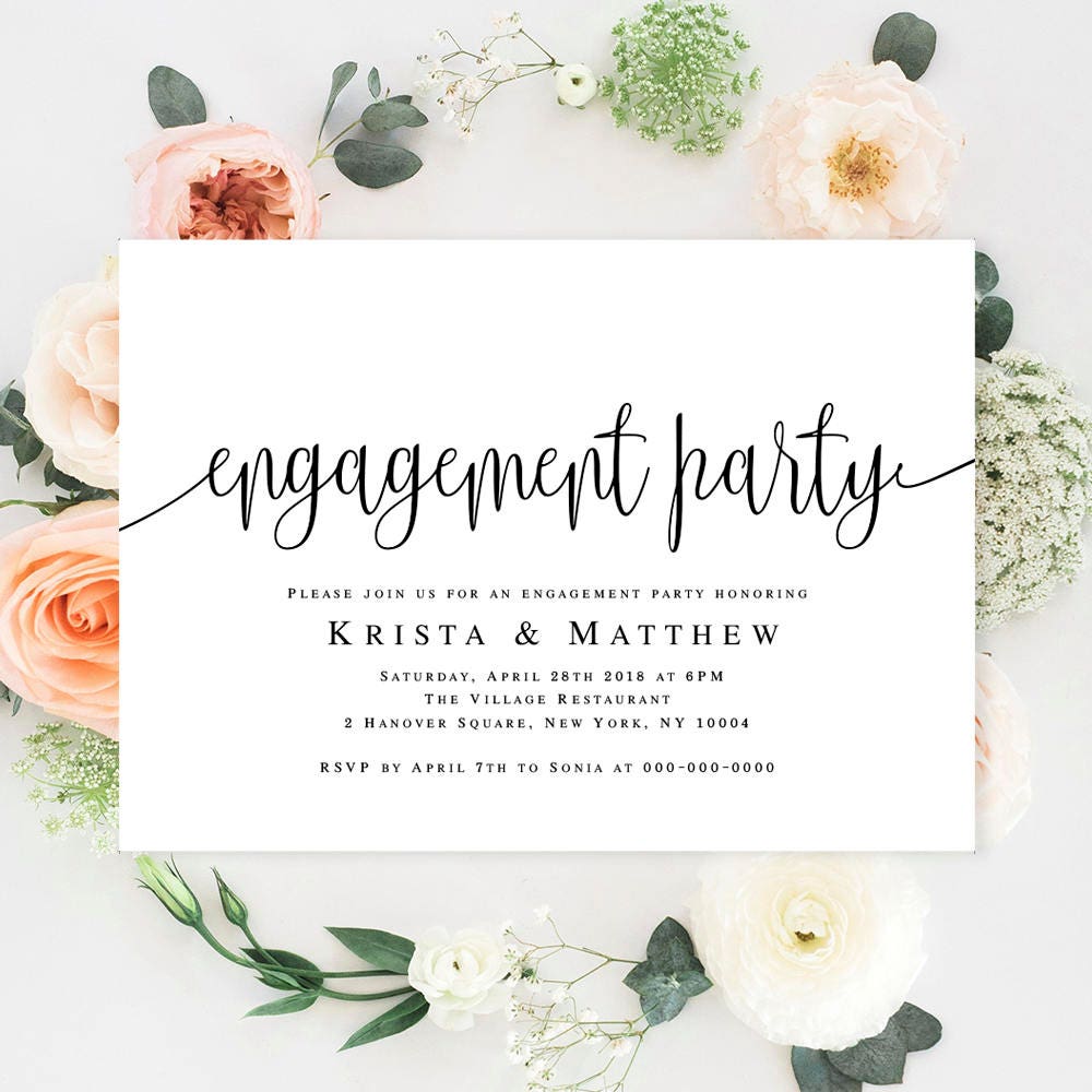 Engagement templates Engagement party invitation printable