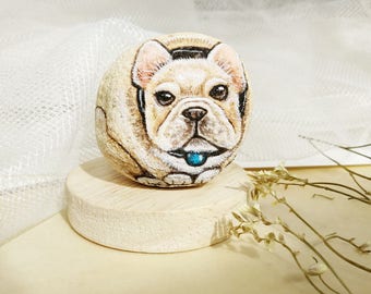 Bulldog Stone painting.Original artworks.