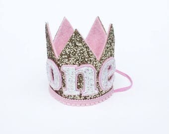 First Birthday Crown Pink | 1st Birthday | Baby birthday | photo prop smash cake hat | First Birthday party Crown | Birthday photo shoot |