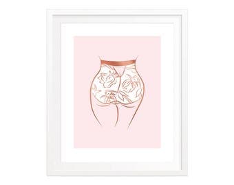 Rosy Cheeks — 8" x 10" Art Print with Rose Gold Foil