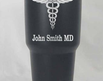 20 or 30 oz RTIC or YETI medical tumbler cup engraved personalized powder coated