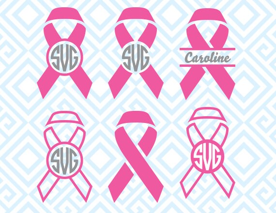 Download Pink Ribbon Monogram Frame SVG Breast Cancer Awareness