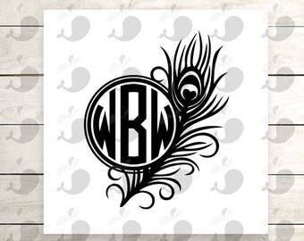 Peacock Monogram Iron On Decal, Iron On Monogram