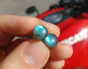 Pair of 0g (8mm) Labradorite Stone Plugs AAA Grade