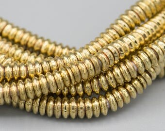 480 Brass Heishi Rondelle Spacer Beads 4mm