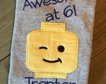 Lego Birthday Shirt Awesome at ANY AGE Choose From Twelve Designs Family Lego Shirts Lego Land Family Shirts