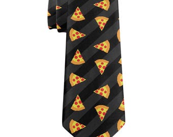 Pizza 8-Bit All Over Neck Tie