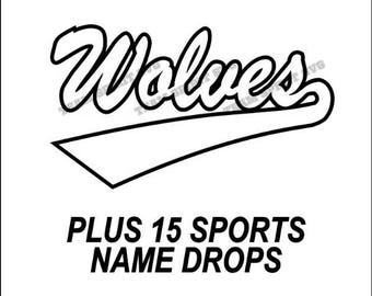 Wolves Swoosh Download Files - SVG, DXF, EPS, Silhouette Studio, Vinyl Cutting Files, Digital Cut Files - Use with Cricut and Silhouette