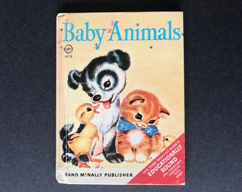 Baby Animals Vintage Rand McNally Children's Book 1955