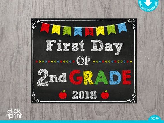 first-day-of-second-grade-sign-instant-download-print-yourself-first