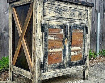 Barn wood vanity | Etsy Barn wood vanity | Etsy
