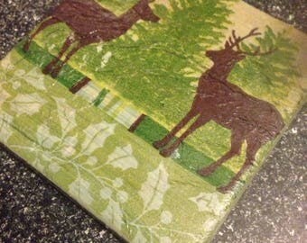 Tile Coaster stags/rustic/countrylife/shabbychic/farmhousechic