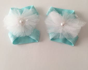 Turquoise Barefoot Sandals | Flower Barefoot sandals