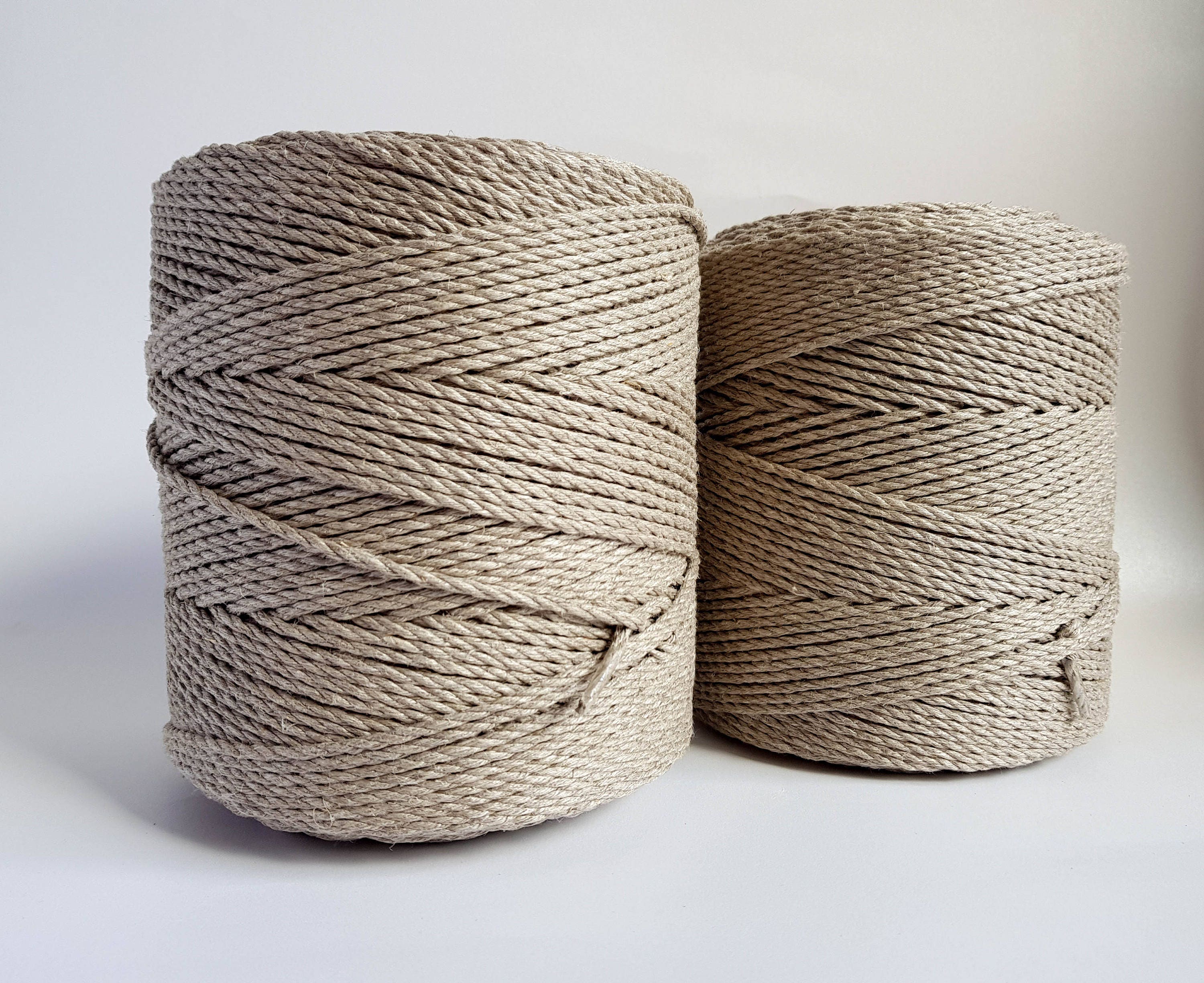 Uncategorized Macrame Twine gray macrame cord 3 mm linen rope kg 690 m