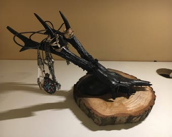 Mounted Deer Skull Cap+Antlers///Black Gloss
