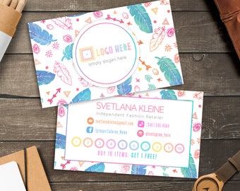 Boho Lula Punch Cards, Free Personalized, Home Office Approved (Colors&Fonts), LLR Loyalty Cards, Buy 10 Get 1 Free, For lularoe Retailer