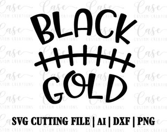 Black and Gold Football SVG Cutting FIle, Ai, Dxf and PNG | Instant Download | Cricut and Silhouette | Football | Football Player | Pirates
