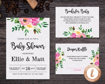 INSTANT DOWNLOAD Baby Shower Invitation Template, Printable Baby Shower, Baby Shower Invitation Suite, Baby Shower Invitation Set, Templett