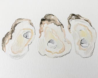 Oyster Watercolor + Ink Original