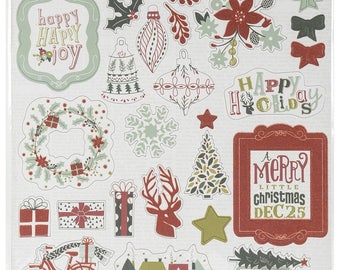 My Minds Eye - Cozy Christmas Collection - 12 X 12 Adhesive Chipboard - Elements
