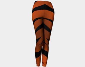 Funky Halloween leggings, Cat leggings, Tiger leggings, Orange and black stripe leggings