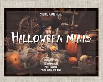 Halloween Mini Session Template, Fall Mini Session Template for Photographers, Photography Marketing Board, Social Media, PSD, Photoshop