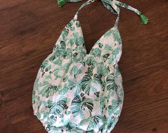 Monstera Print Romper