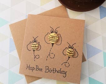 Manchester bee, Bee card, Animal Birthday Card, Handmade Card, Happy Birthday Card, Funny Card, Humour Card, Kids Birthday, Birthday Card,