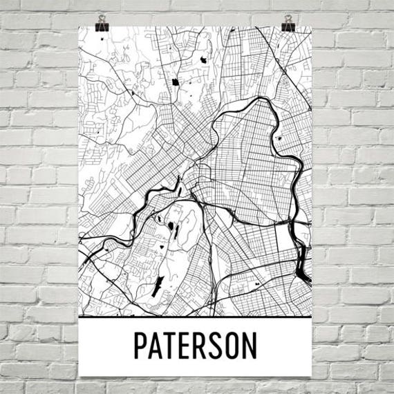 Paterson Map Paterson Art Paterson Print Paterson NJ   Il 570xN.1275402431 949m 