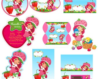 STRAWBERRY SHORTCAKE Invitation Kit (Digital) (Printable) (Personalized)