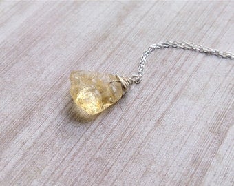 Citrine Necklace,raw citrine,Crystal Necklace,citrine silver,Gift for her,Healing stone,Raw Stone,Raw Stone necklace yellow crystal, citrine