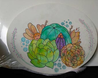Watercolor succulent painting
