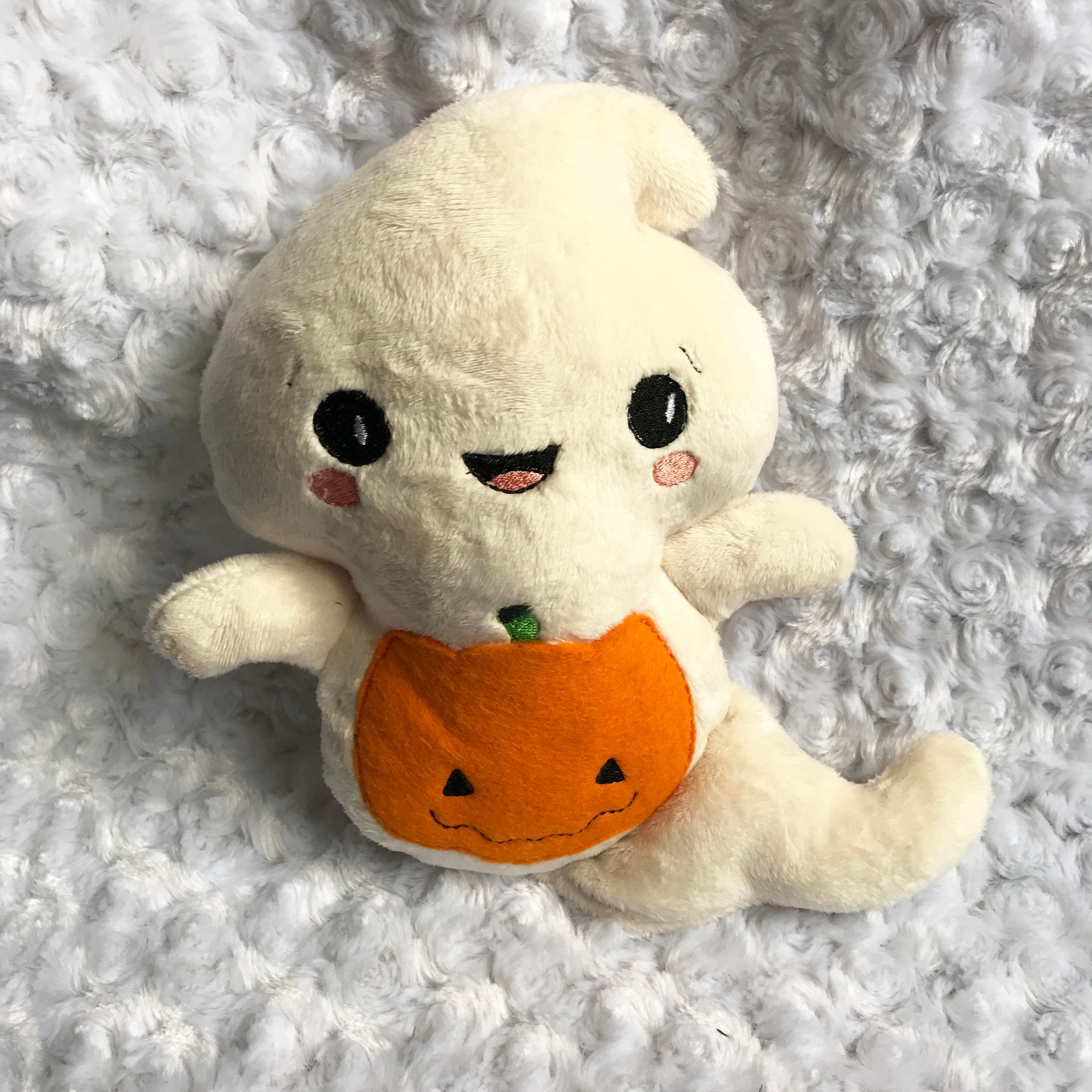 Ghost plushie halloween soft toy friendly ghost happy ghost