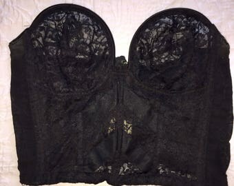 Vintage 1950's overwire bra, black lace by Lady Marlene