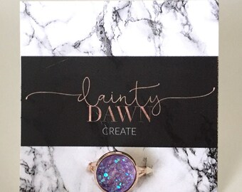 12mm Lavender : Druzy Adjustable Ring