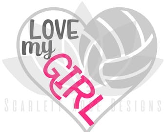 Volleyball Heart SVG, Volleyball Mom, Love my Girl cut file for silhouette cameo and cricut