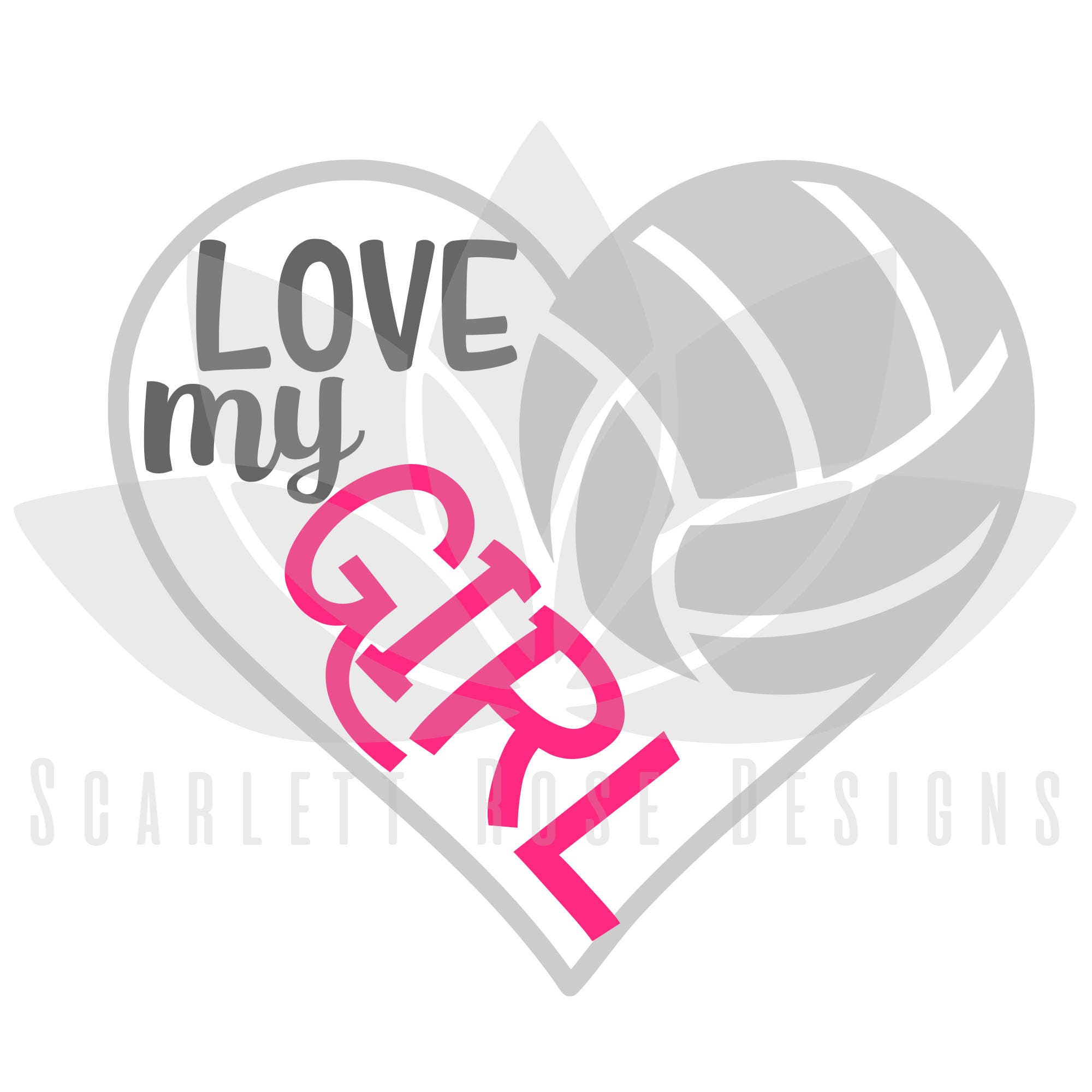 Download Volleyball Heart SVG Volleyball Mom Love my Girl cut file