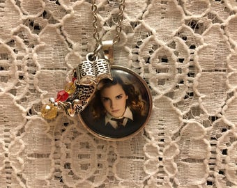 Harry Potter Themed Charm Necklace/Harry Potter Jewelry/Herimone Granger/Herimone Granger Necklace/Emma Watson Necklace/Emma Watson Jewelry