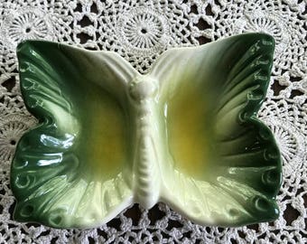 Butterfly ceramic catch-all dish, Vintage butterfly tray
