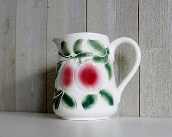 Antique Majolica Pitcher Vase, French Majolica Pottery Pitcher, French Pitcher Water Pitcher Vintage Pitcher French Antiques Digoin Jug D380