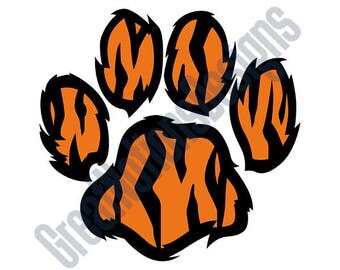 Tiger Paw Print SVG - HTV - Vinyl Cutting Graphic Art