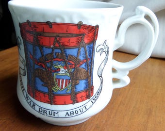 Vintage 1960's Royal Crown Porcelain China Mustache Mug Coffee Cup